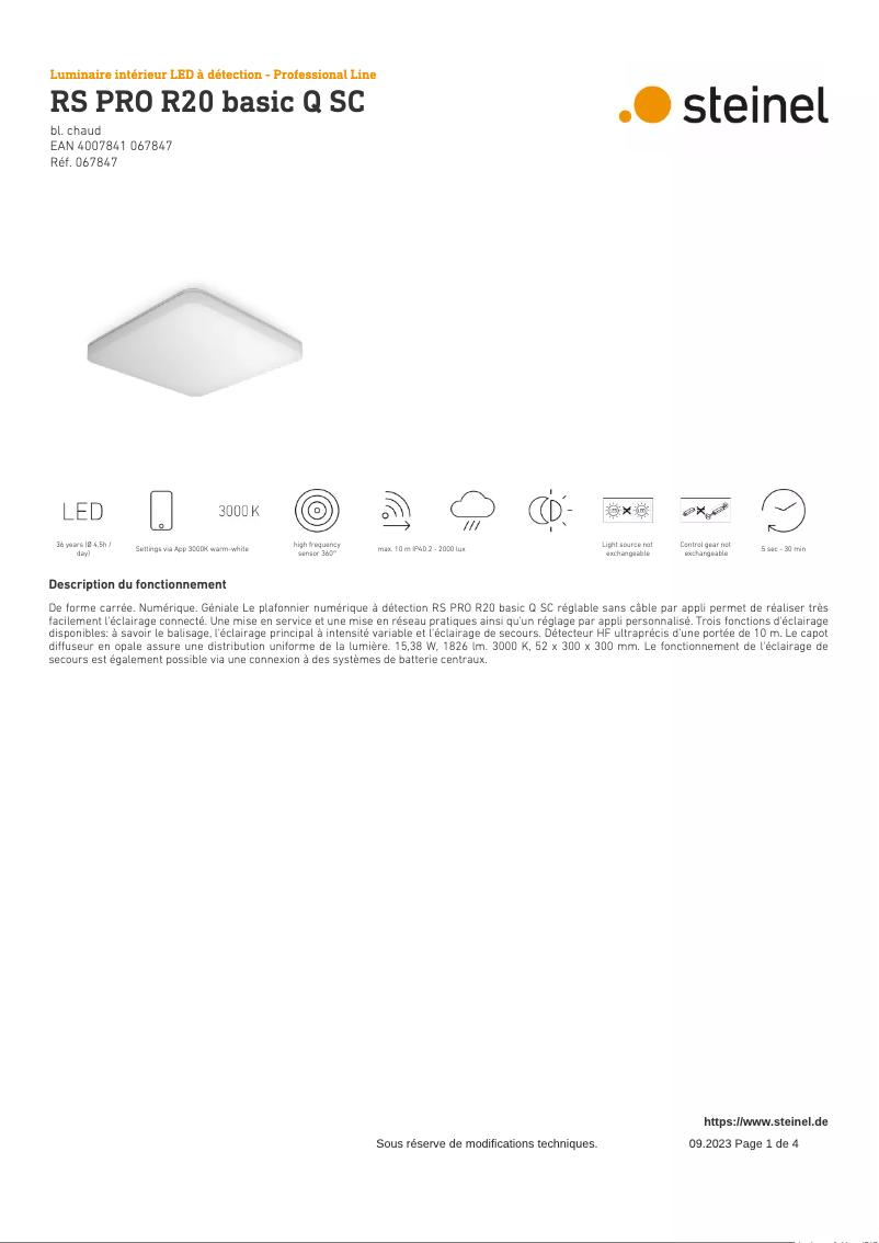 Imagen de la primera página del manual del dispositivo RS PRO R20 Basic Q SC