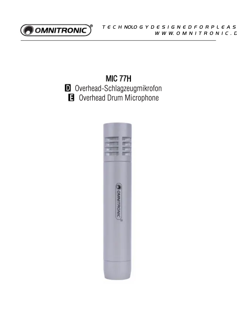 Imagen de la primera página del manual del dispositivo MIC 77H