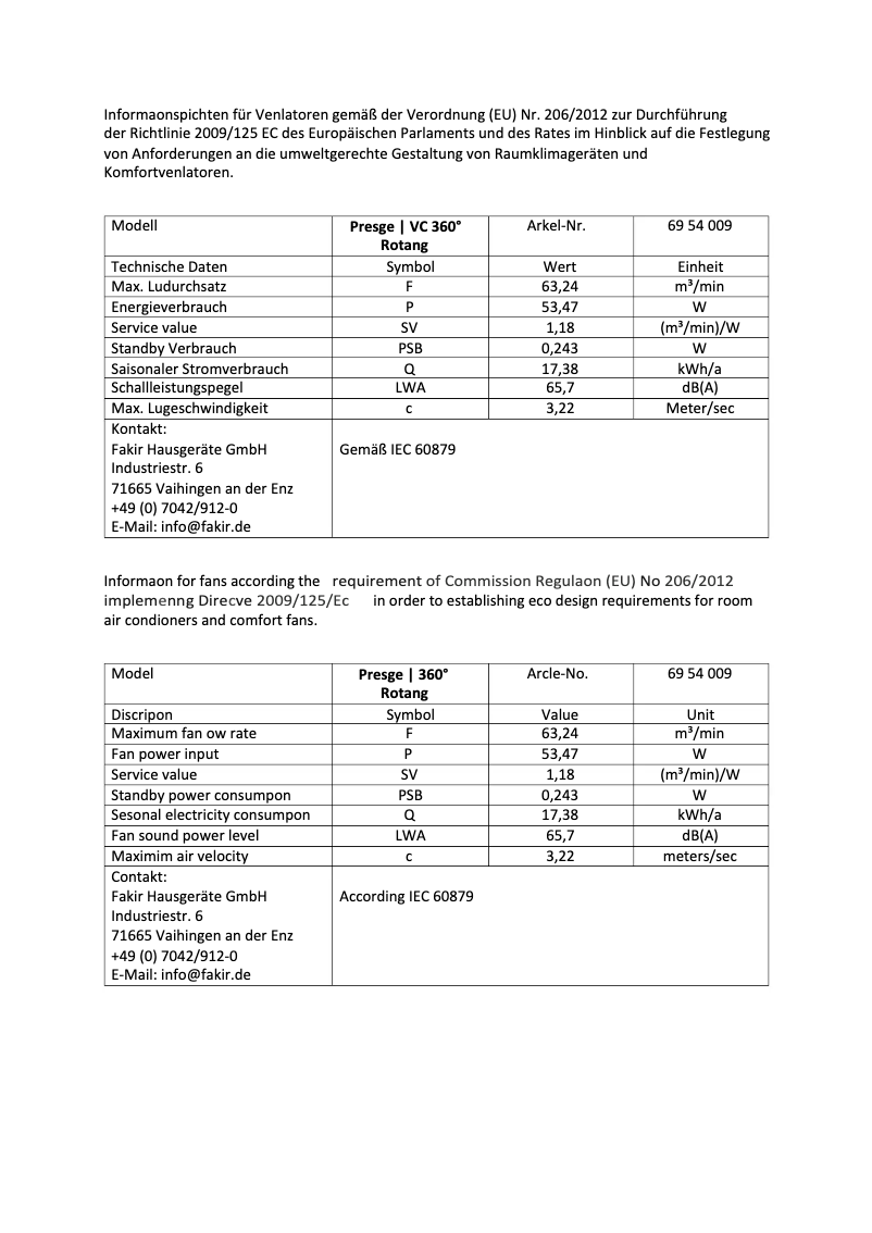 Imagen de la primera página del manual del dispositivo Prestige VC 360° Rotating