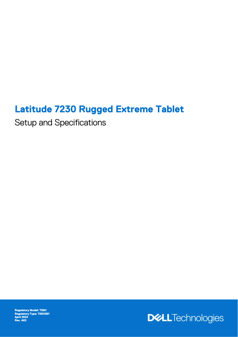 Imagen de la primera página del manual del dispositivo Latitude 7230 Rugged Extreme