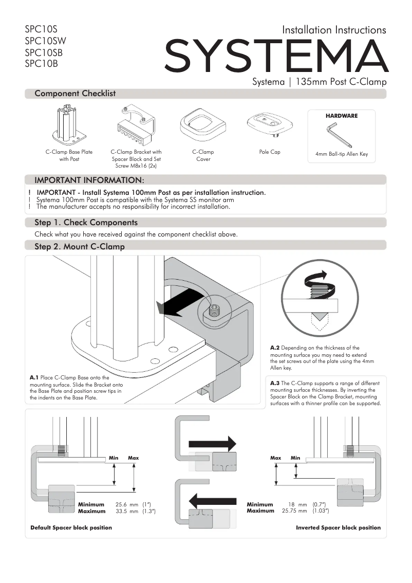 Imagen de la primera página del manual del dispositivo SPC10S