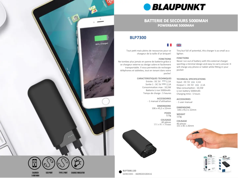 Página 1 del manual Manual de usuario Blaupunkt BLP7300