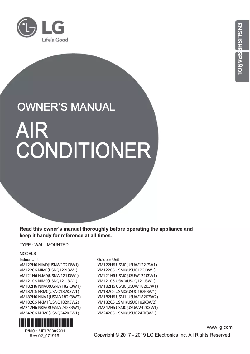 Imagen de la primera página del manual del dispositivo VM182H6