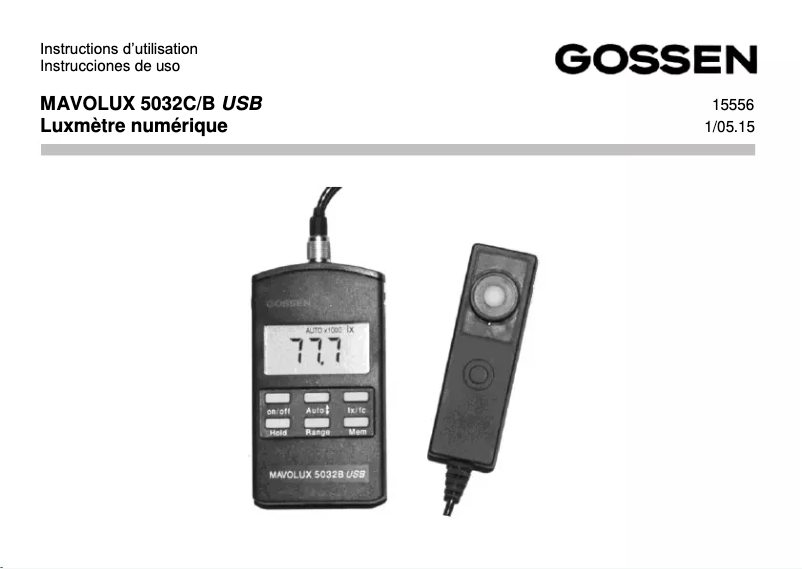 Página 1 del manual Manual de usuario Gossen MAVOLUX 5032 C USB