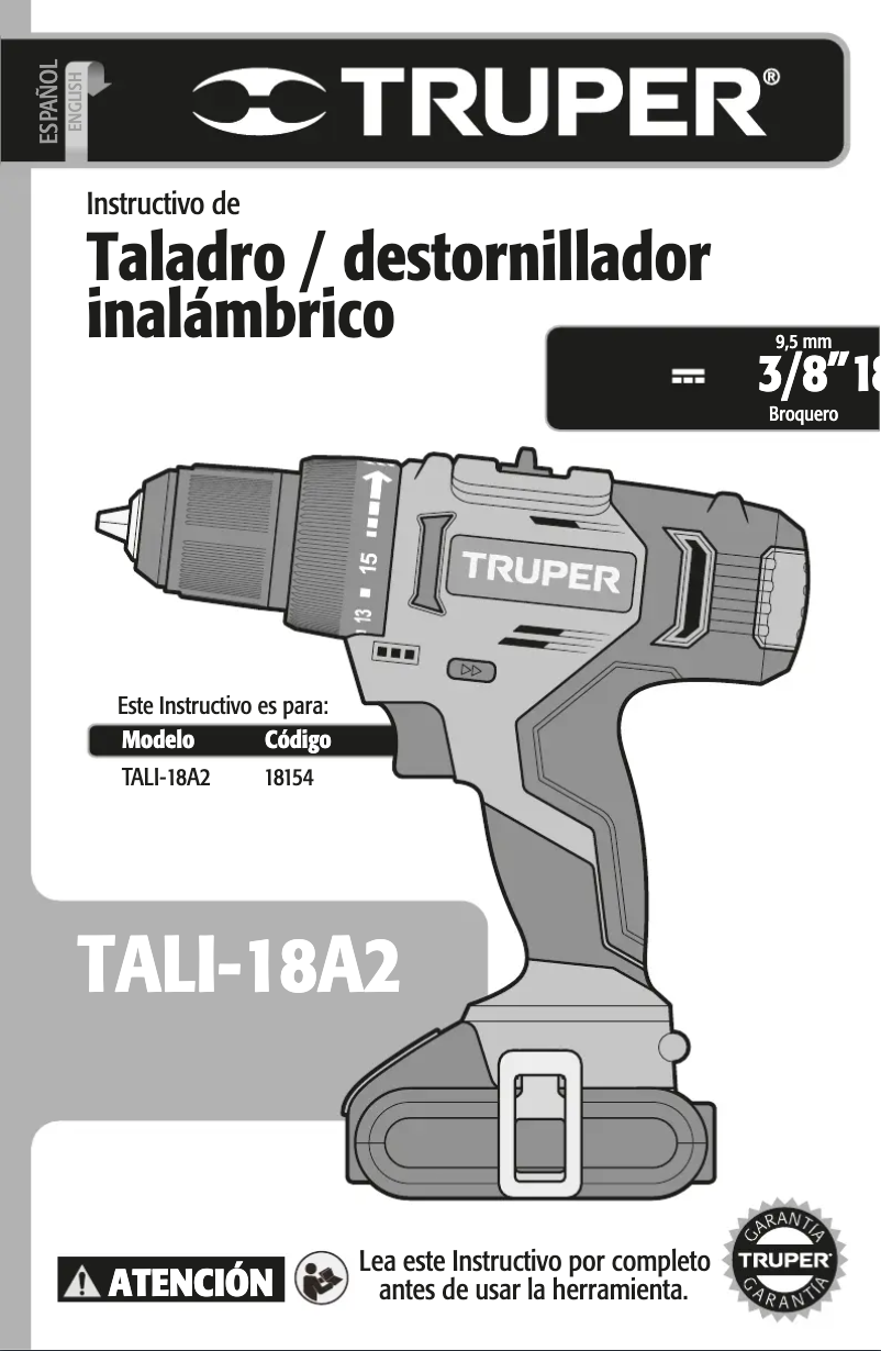 Página 1 del manual Manual de usuario Truper TALI-18A2