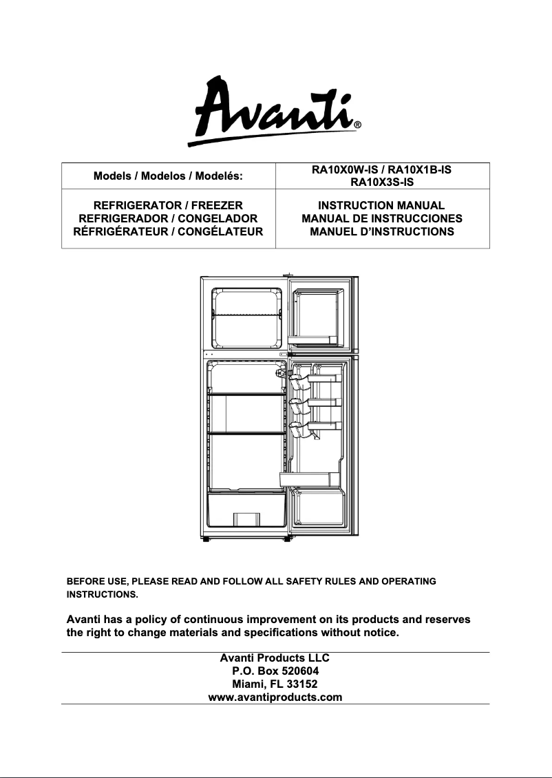 Imagen de la primera página del manual del dispositivo RA10X3S-IS