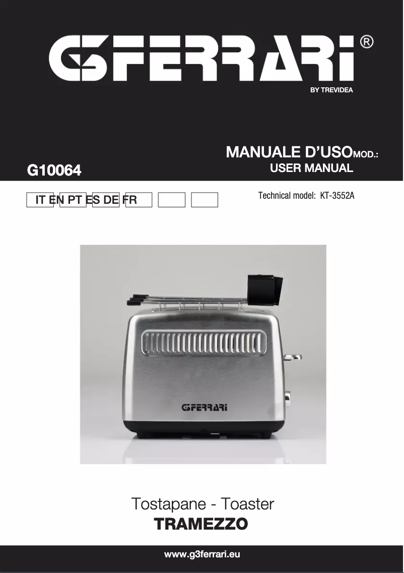 Imagen de la primera página del manual del dispositivo Tramezzo G10064