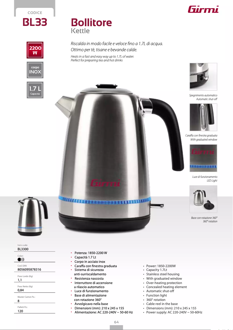 Imagen de la primera página del manual del dispositivo BL33