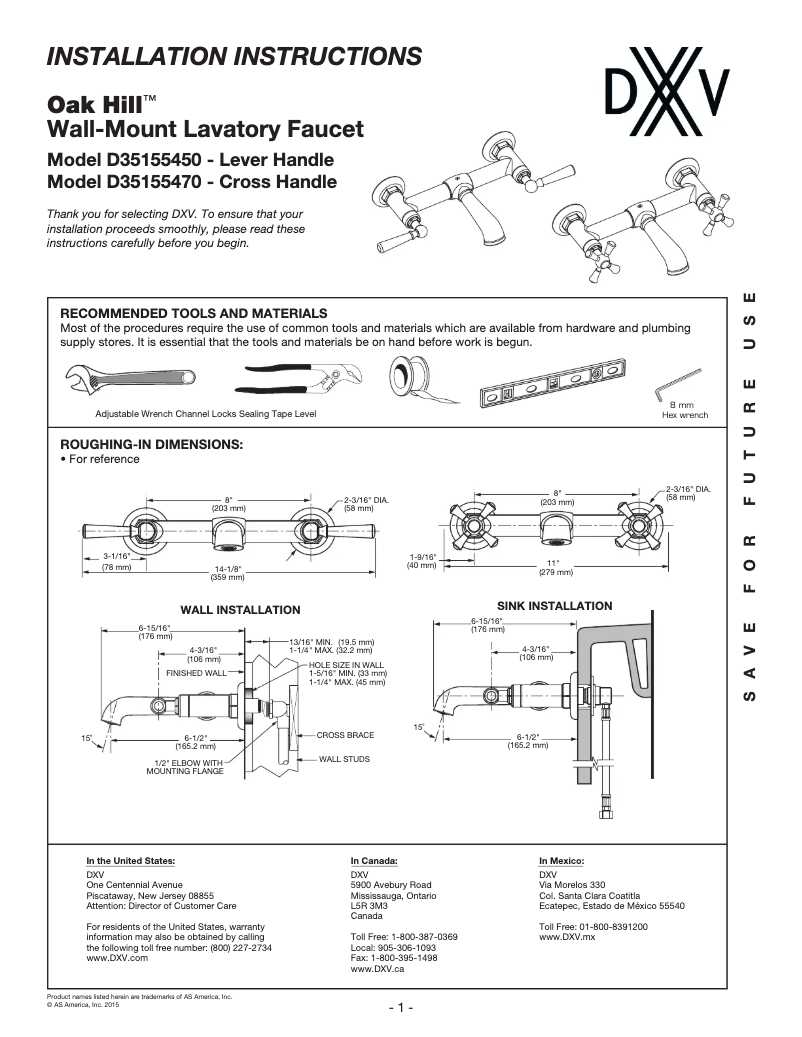 Imagen de la primera página del manual del dispositivo Oak Hill D35155470