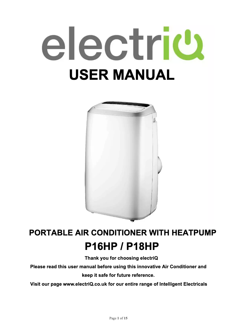 Imagen de la primera página del manual del dispositivo P16HP