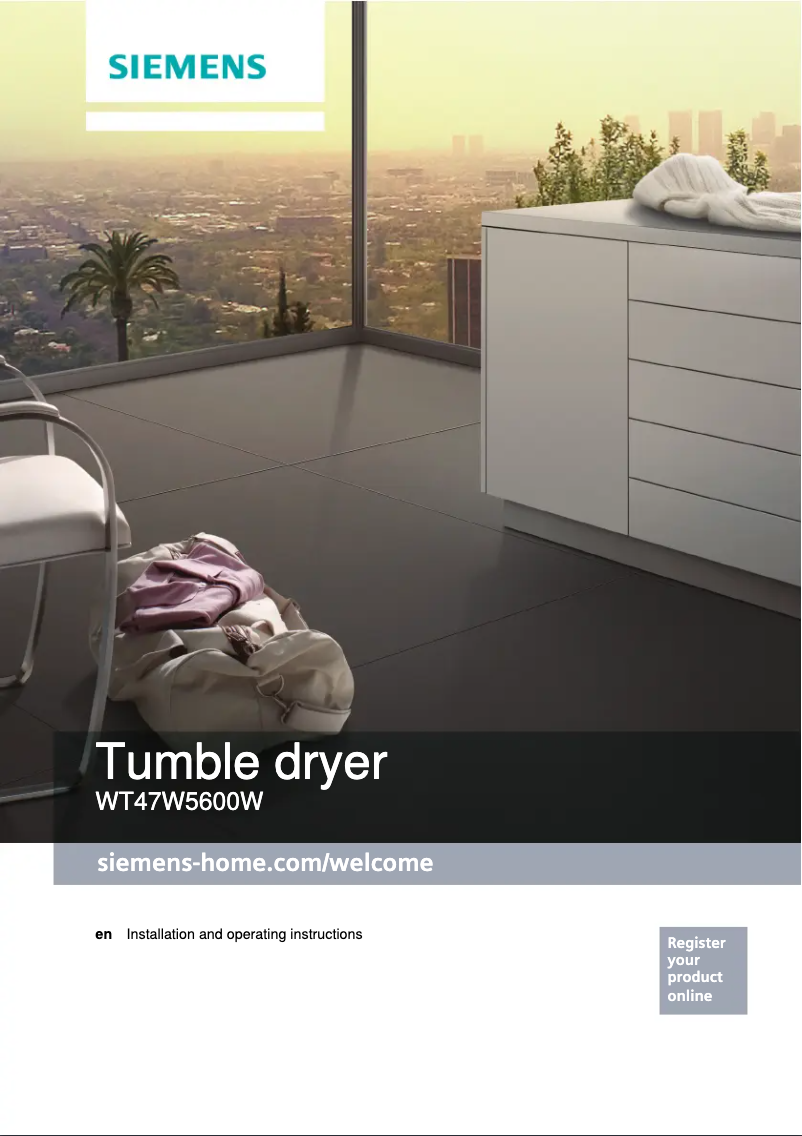 Página 1 del manual Manual de usuario Siemens WT47W5600W