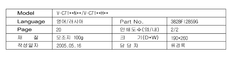 Imagen de la primera página del manual del dispositivo V-C7145HT