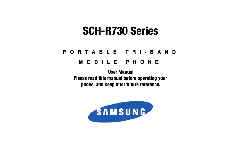Imagen de la primera página del manual del dispositivo SCH-R730