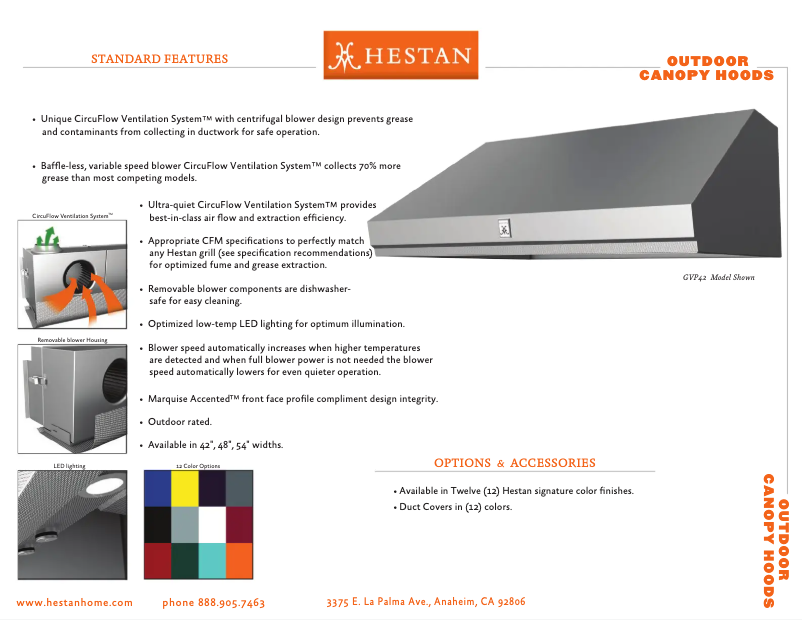 Página 1 del manual Ficha técnica Hestan GVP48