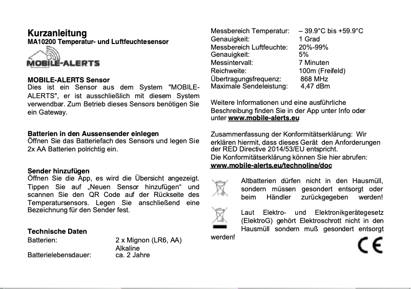 Imagen de la primera página del manual del dispositivo MA10200