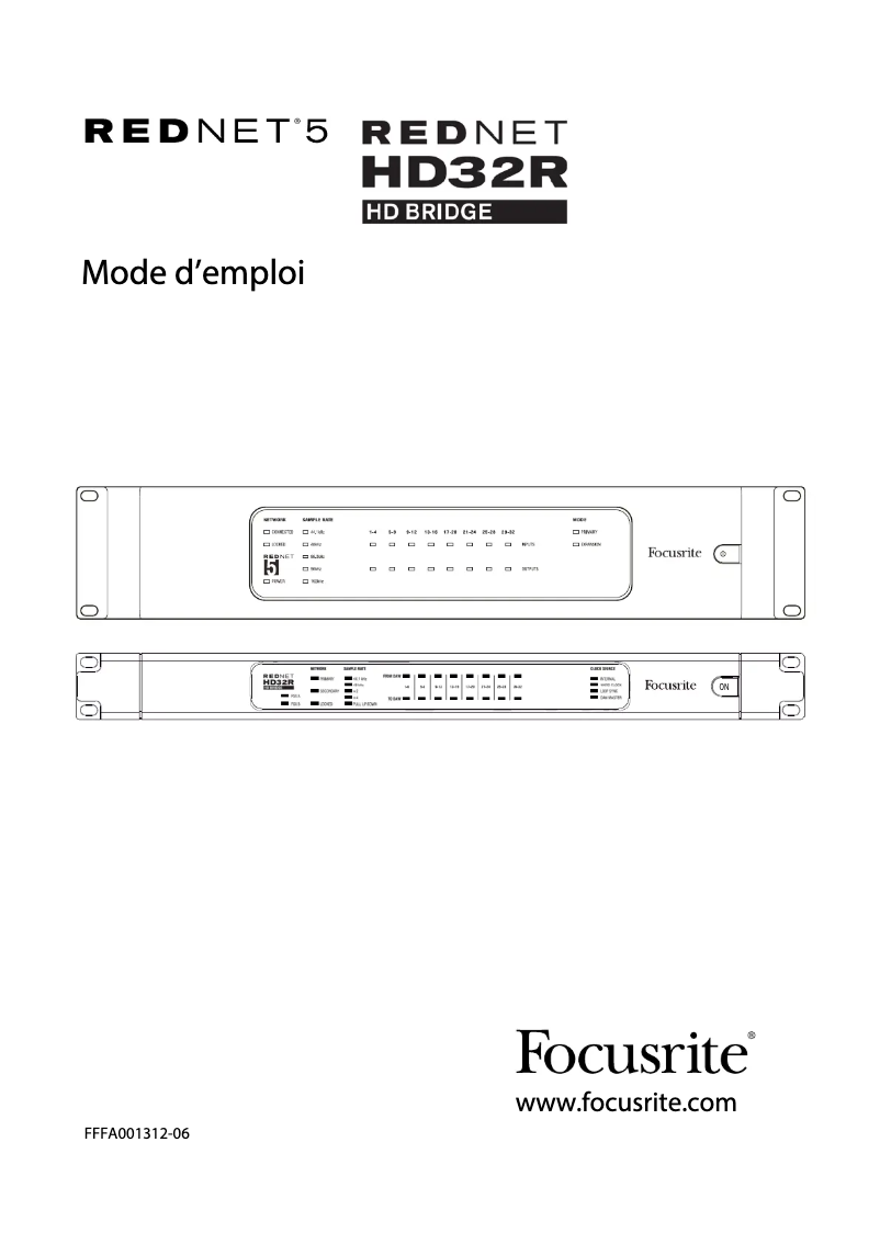 Imagen de la primera página del manual del dispositivo RedNet HD32R