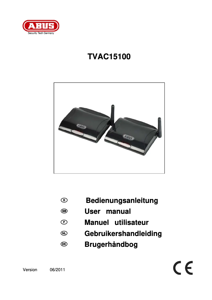 Imagen de la primera página del manual del dispositivo TVAC15100