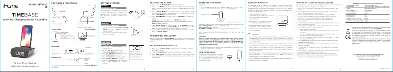 Imagen de la primera página del manual del dispositivo TIMEBASE iBTW20