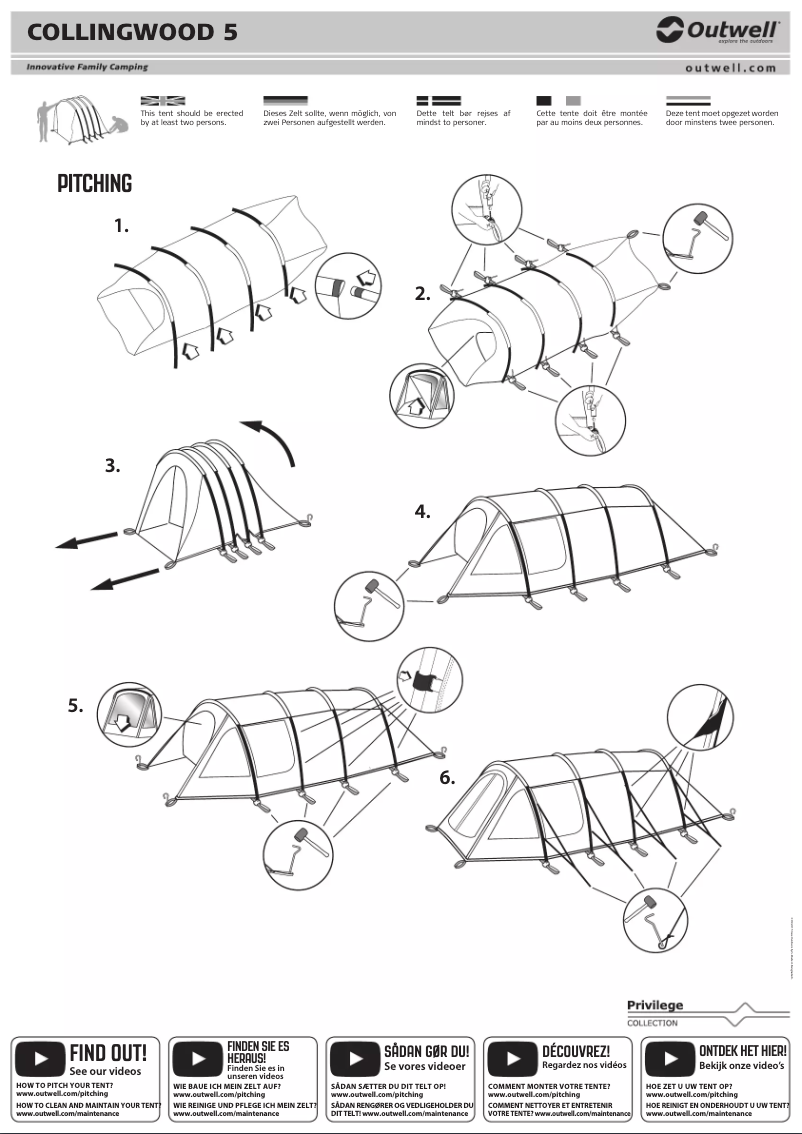 Página 1 del manual Manual de usuario Outwell Collingwood 5