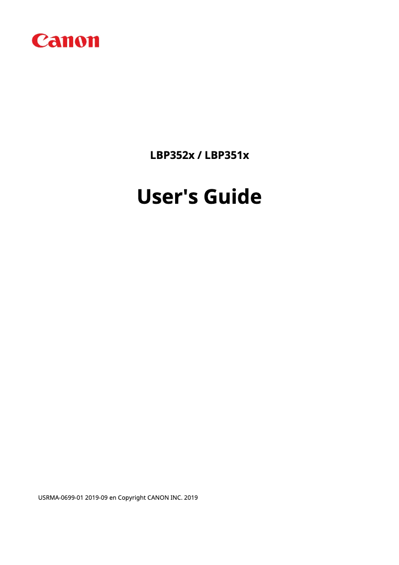 Imagen de la primera página del manual del dispositivo imageCLASS LBP352x