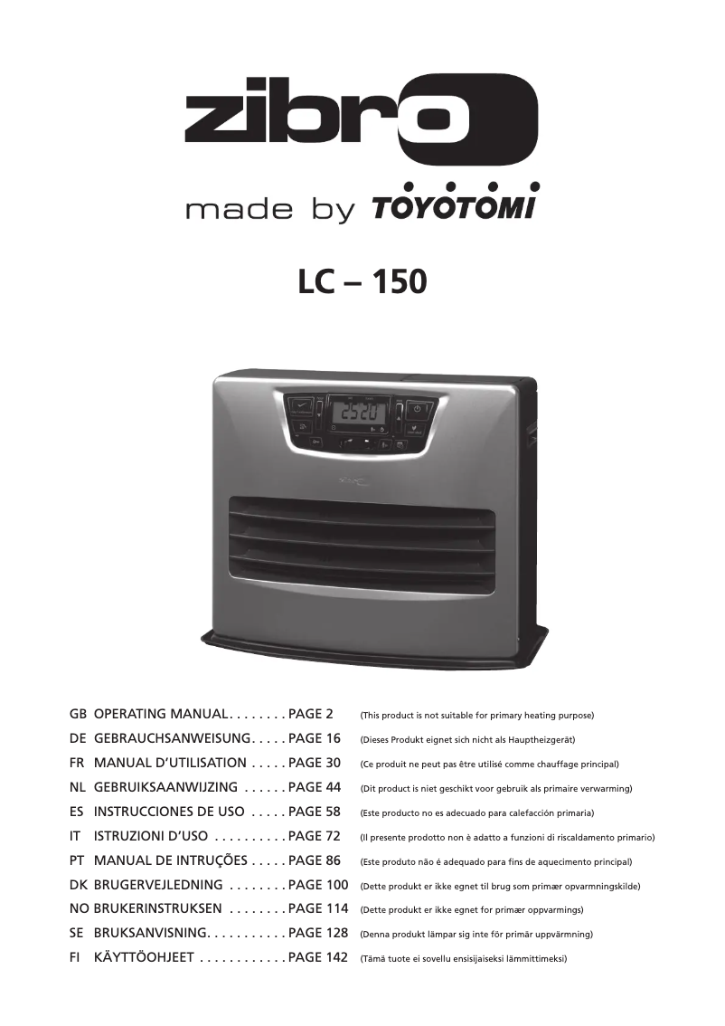 Página 1 del manual Manual de usuario Zibro LC 150