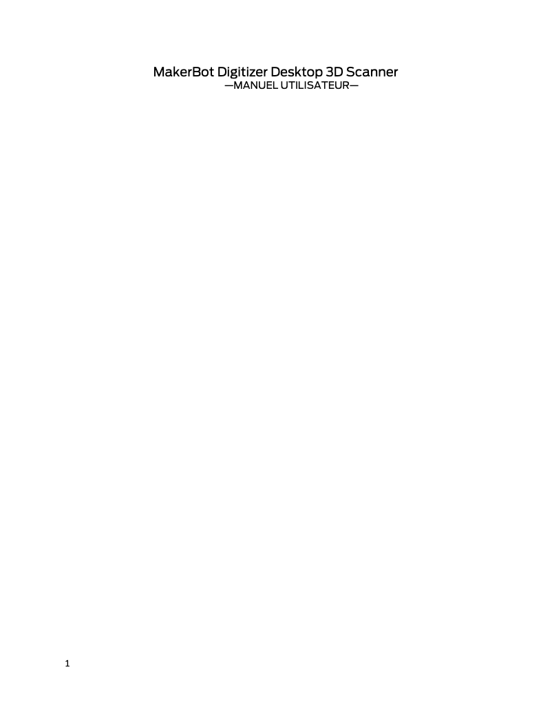 Página 1 del manual Manual de usuario MakerBot Digitizer