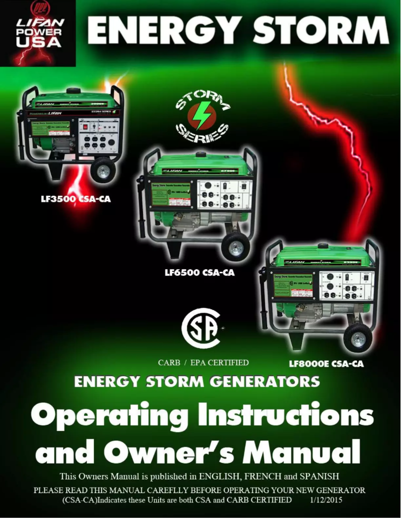 Imagen de la primera página del manual del dispositivo Energy Storm 6500