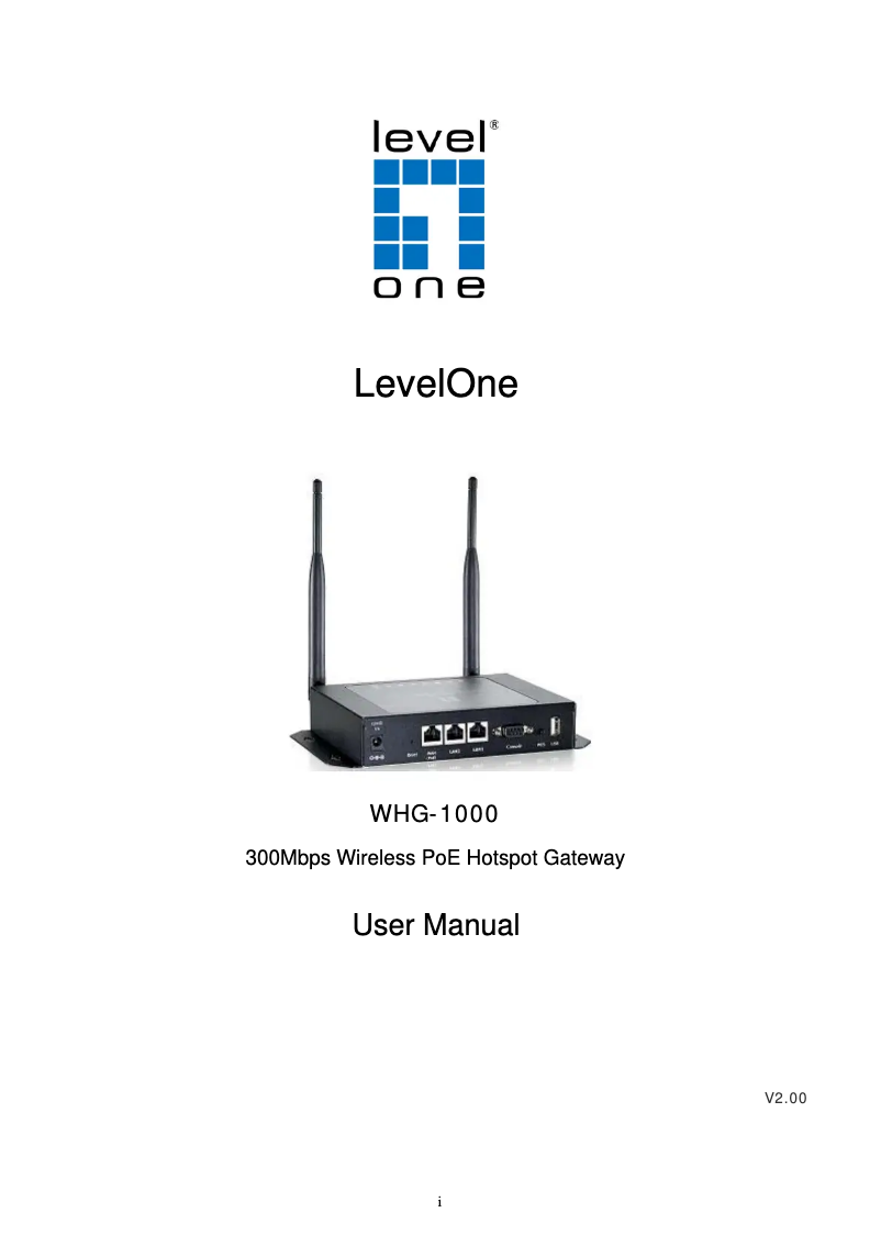 Imagen de la primera página del manual del dispositivo WHG-1000