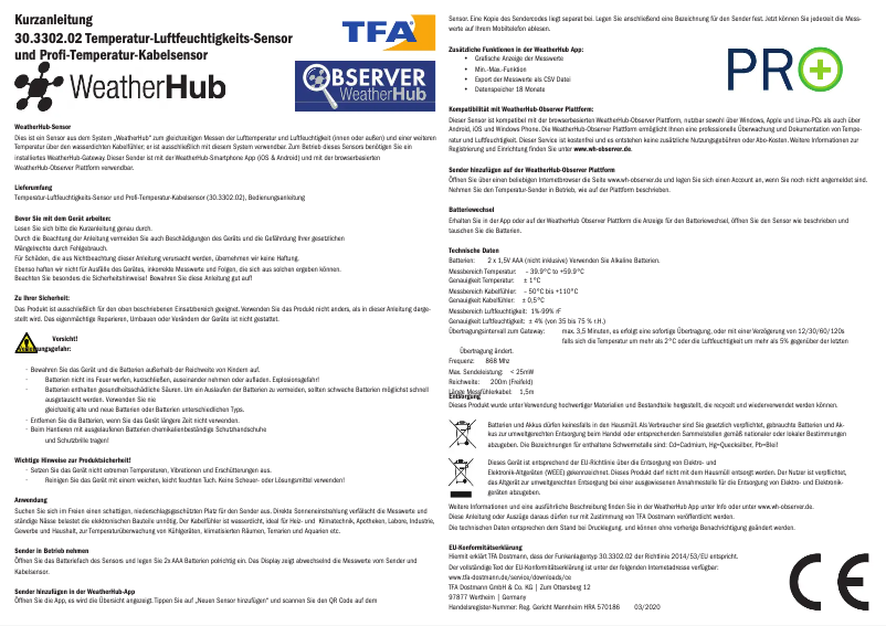 Imagen de la primera página del manual del dispositivo 30.3302