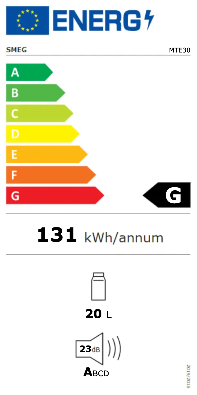 Página 1 del manual Etiqueta energética Smeg MTE30