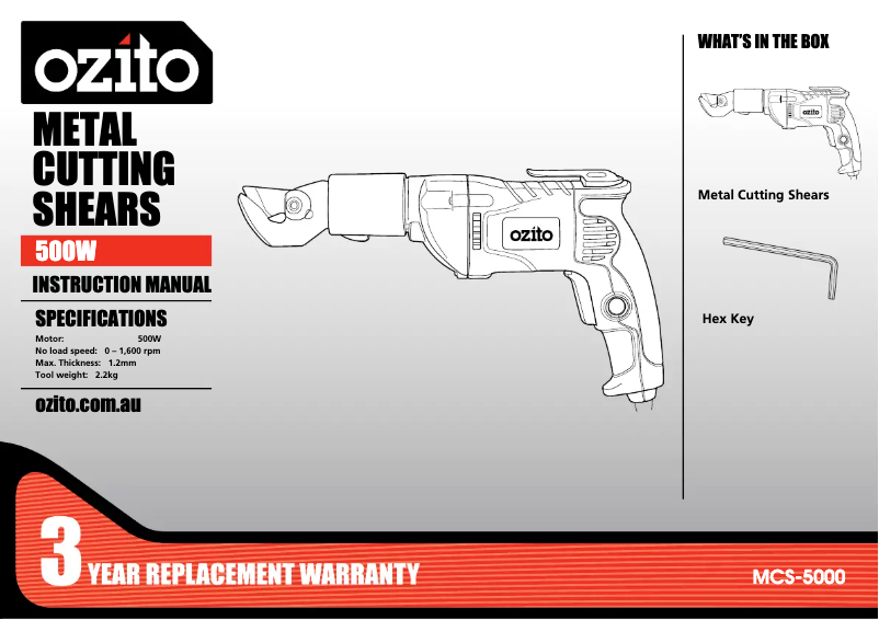 Página 1 del manual Manual de usuario Ozito MCS-5000
