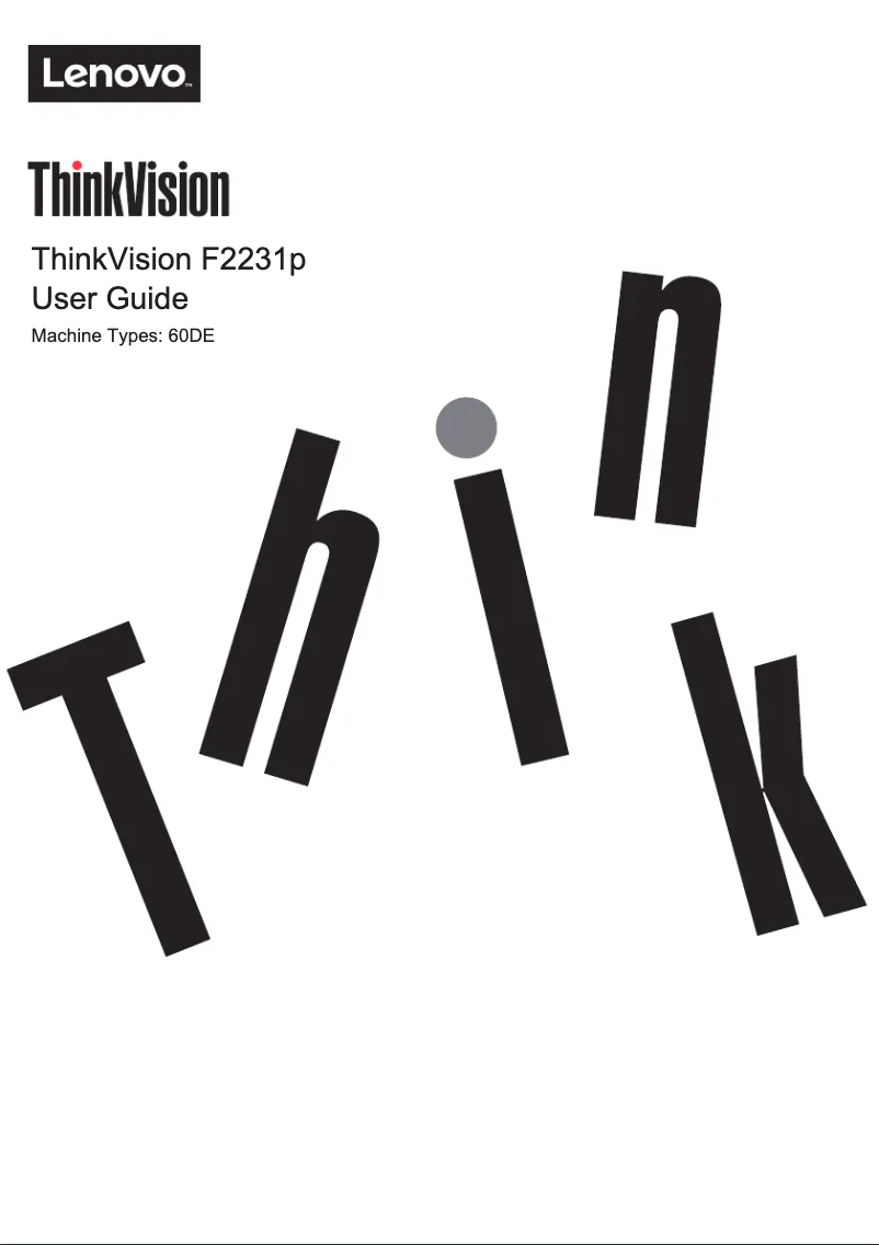 Imagen de la primera página del manual del dispositivo ThinkVision F2231p