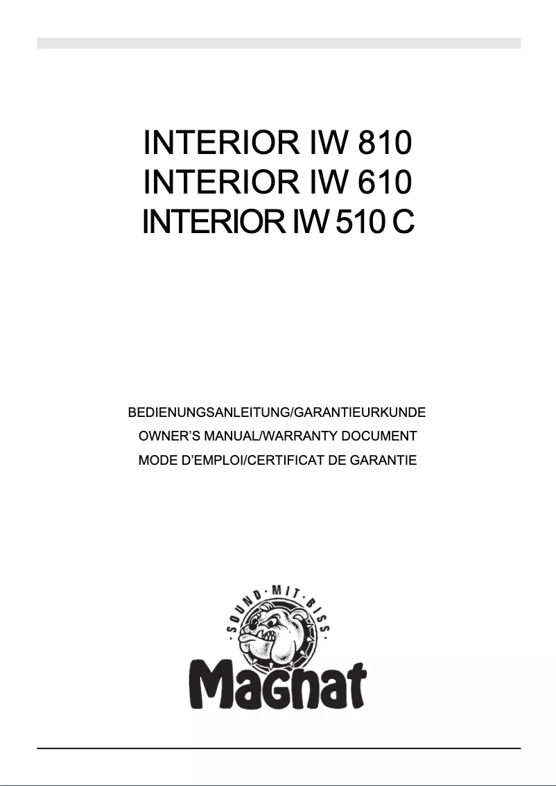 Imagen de la primera página del manual del dispositivo Interior IW 810
