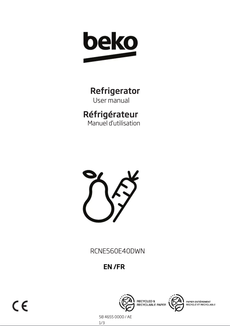 Imagen de la primera página del manual del dispositivo RCNE560E40DWN