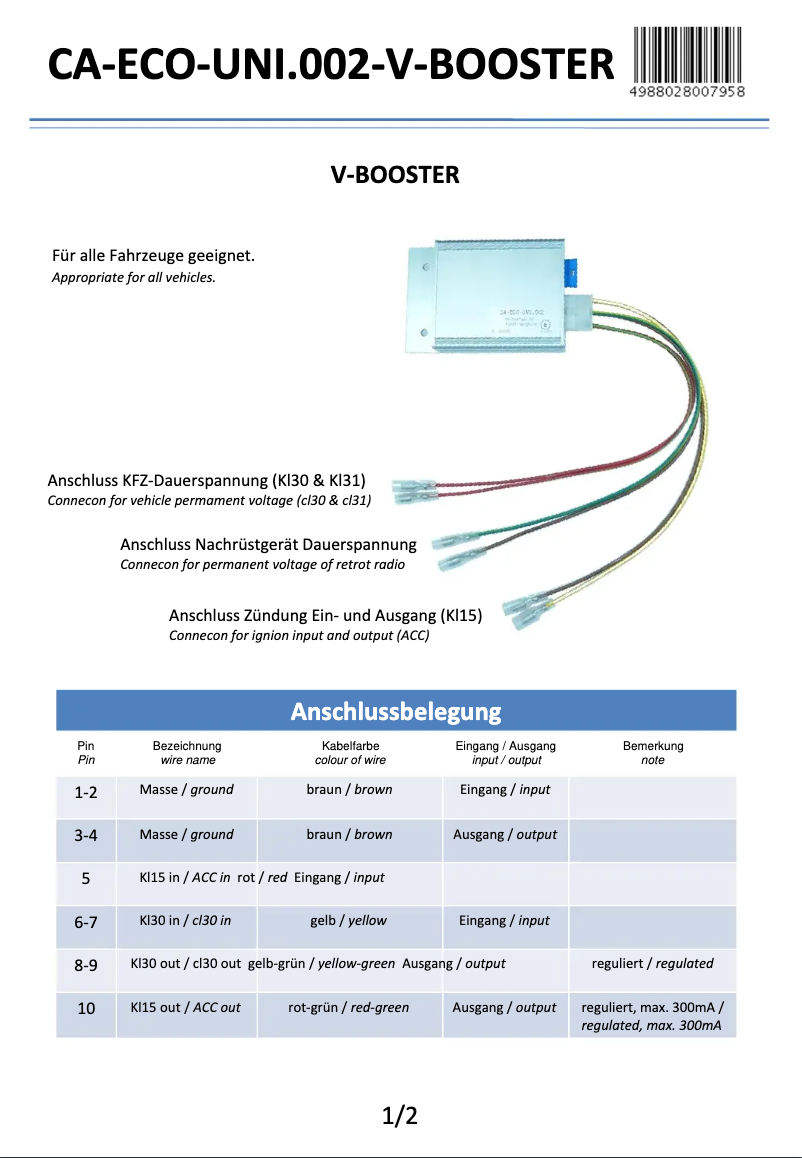 Página 1 del manual Manual de usuario Pioneer CA-ECO-UNI.002