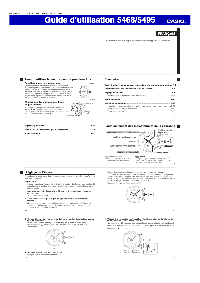 Página 1 del manual Manual de usuario Casio 5495