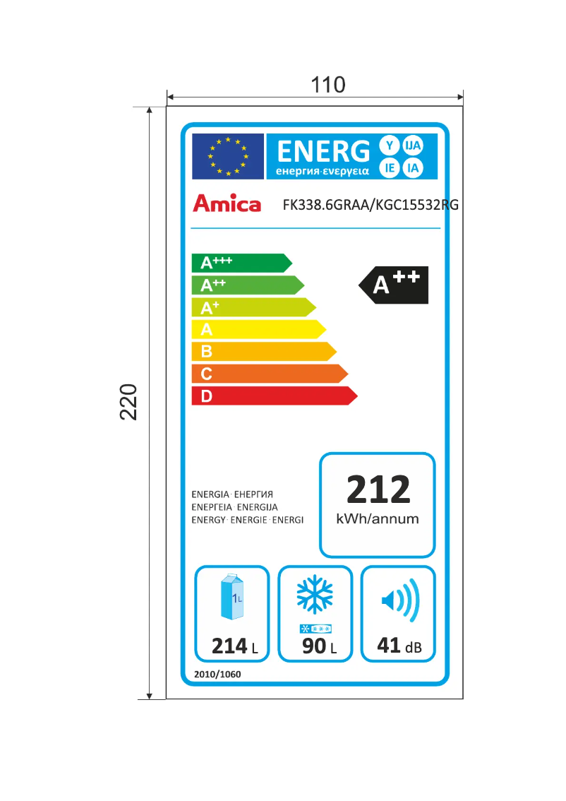 Página nº 1 - Etiqueta energética Amica KGC 15532 RG
