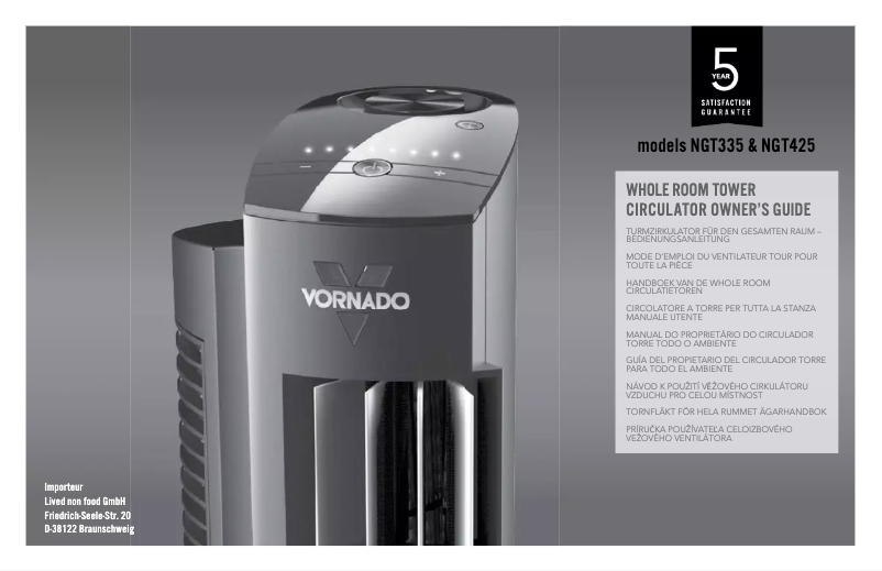 Página nº 1 - Manual de usuario Vornado Tower L NGT425