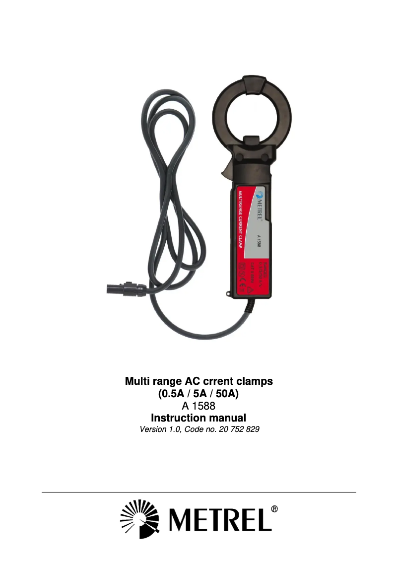 Página 1 del manual Manual de usuario Metrel A 1588