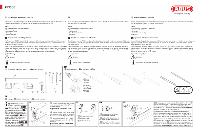 Página 1 del manual Manual de instrucciones Abus PR1500