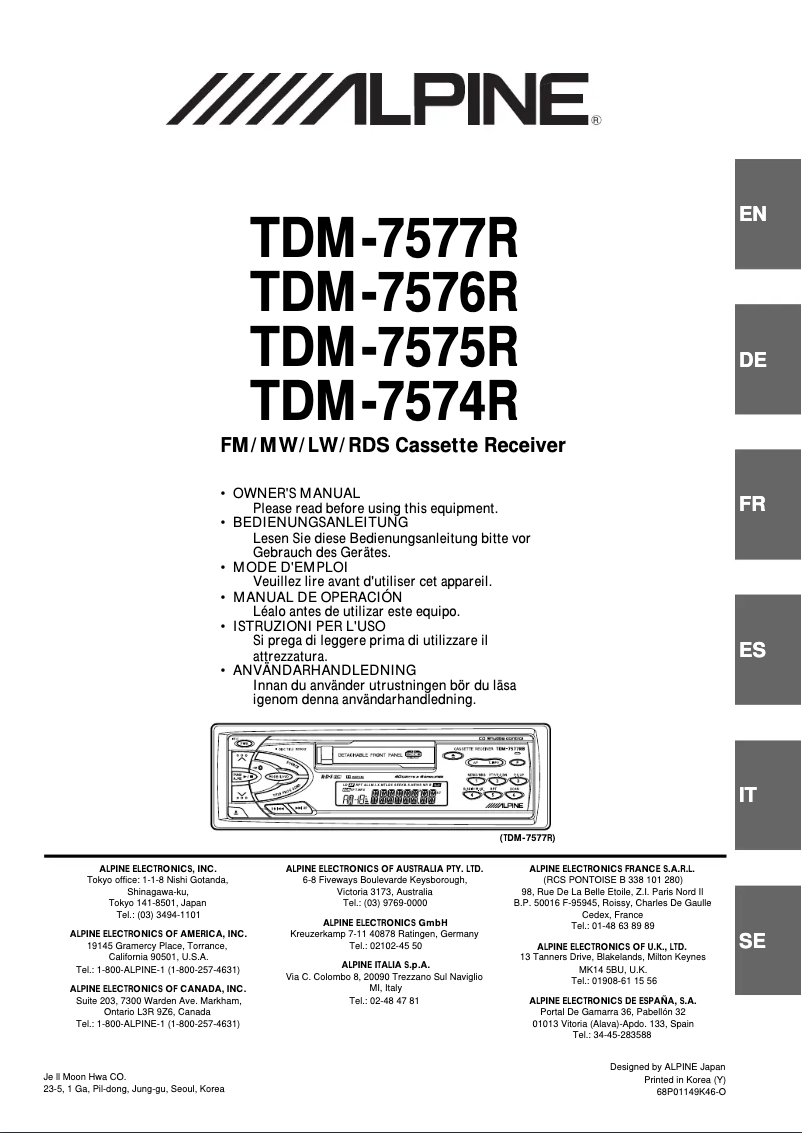Imagen de la primera página del manual del dispositivo TDM-7576R