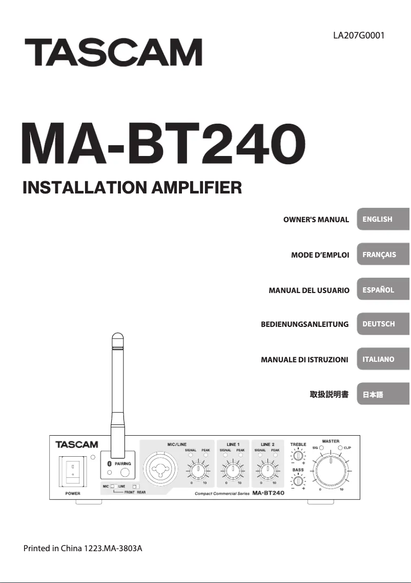 Página nº 1 - Manual de usuario Tascam MA-BT240