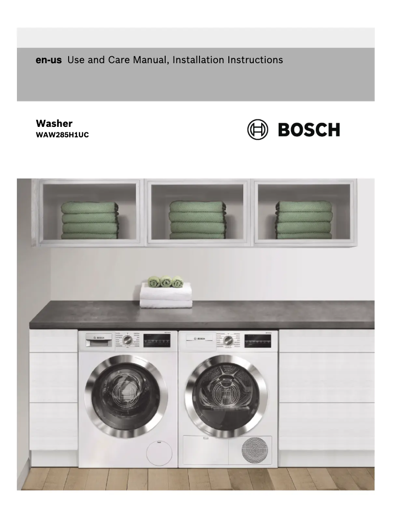 Página 1 del manual Manual de uso y mantenimiento Bosch WAW285H1UC