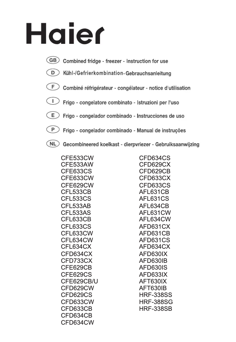 Página 1 del manual Manual de usuario Haier CFE629CW