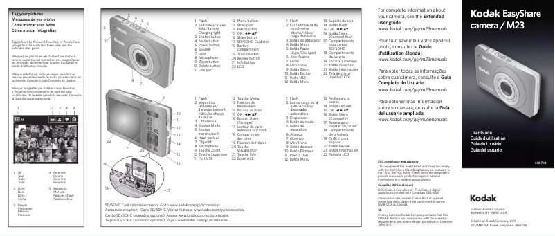 Imagen de la primera página del manual del dispositivo EasyShare M23