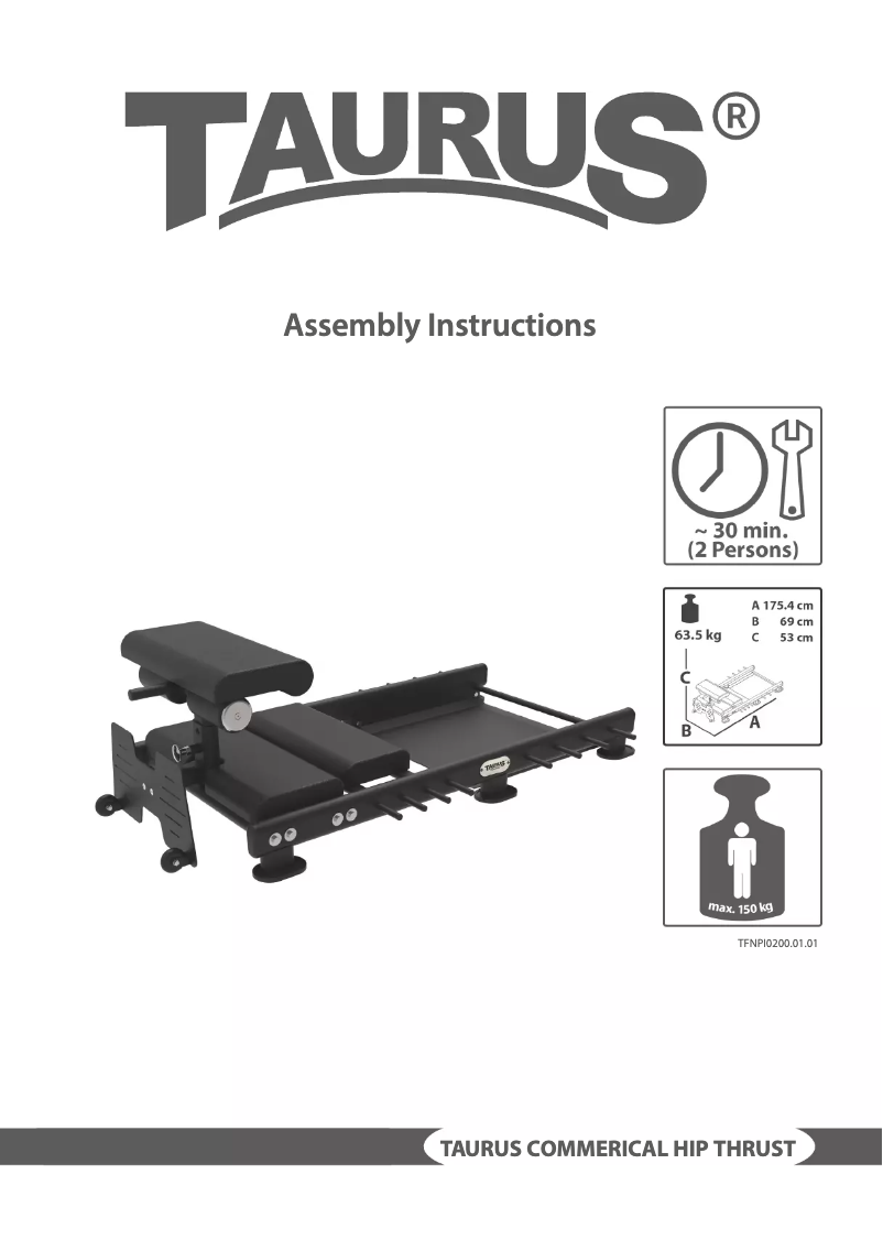 Página nº 1 - Manual de usuario Taurus Commercial Hip Thrust
