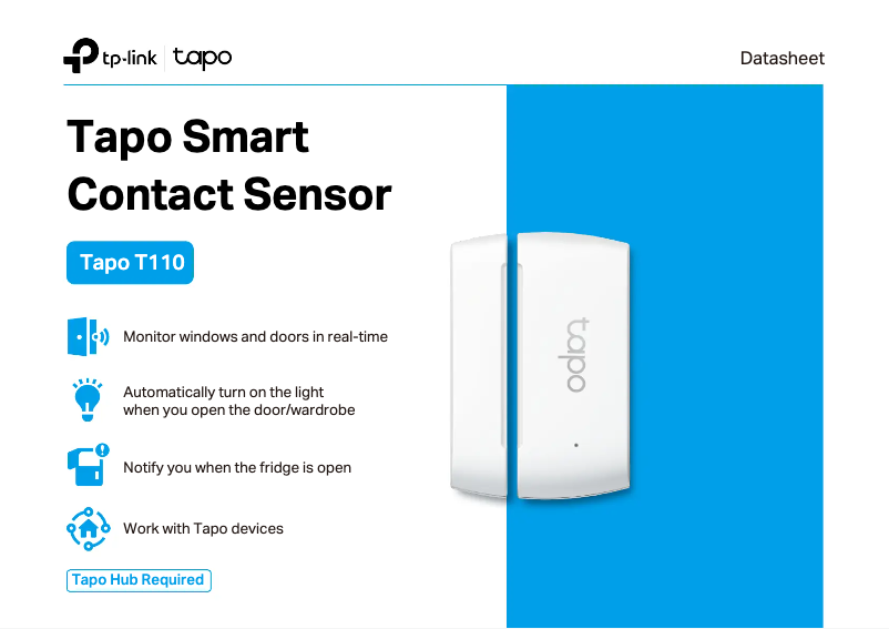 Página 1 del manual Ficha técnica TP-Link Tapo T110