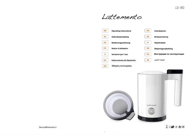 Página 1 del manual Manual de usuario Lattemento LD-180