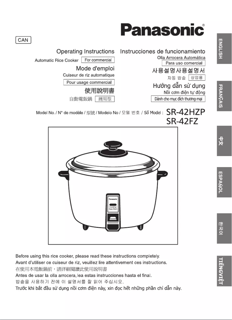 Página 1 del manual Manual de usuario Panasonic SR-42FZ