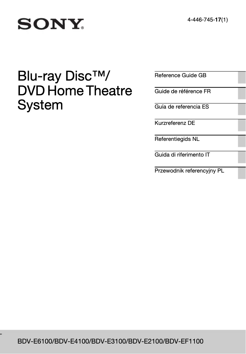 Imagen de la primera página del manual del dispositivo BDV-E3100